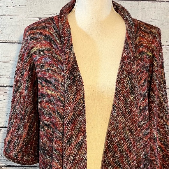 A.N.A Women's Cozy Marled Drape Front Cardigan-Large - Picture 2 of 3